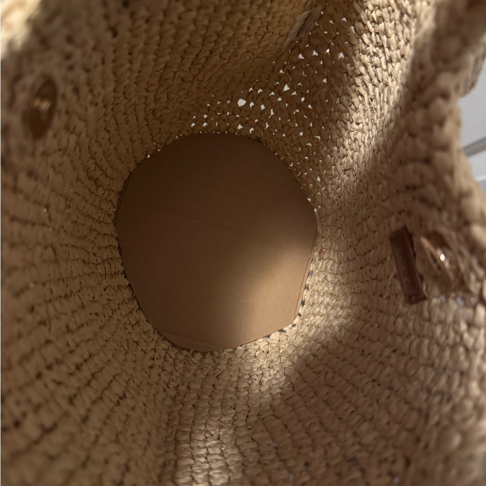 *read description* LOFT Rattan Woven Bag with Ruffle - Picture 3 of 4
